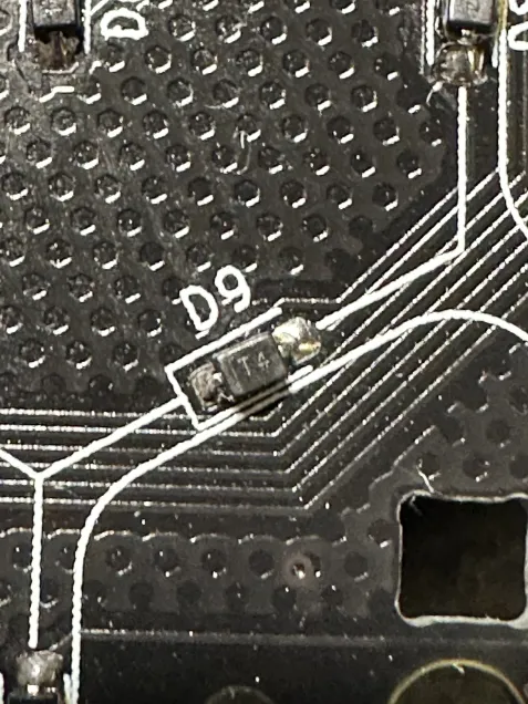 picture of a soldered diode